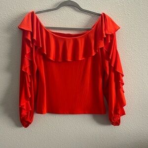 Anthropologie Off-The-Shoulder Ruffle Top